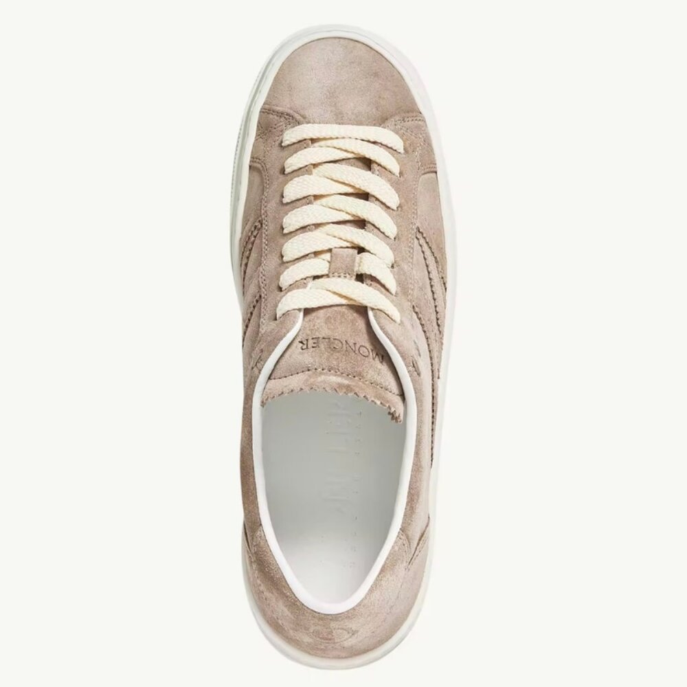 Moncler Monoco M Suede Sneakers in Beige
